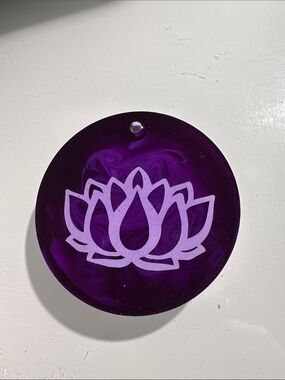 Purple Lotus Resin Tag